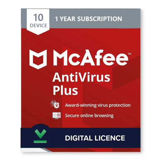 McAfee Antivirus PLUS 10 Dispositivo - 1 Año